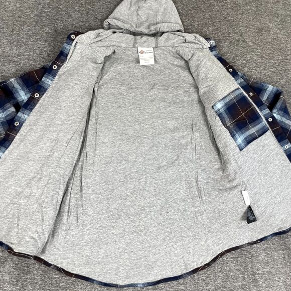 Dickies Hooded Flannel Womens Medium Workwear Warm - Picture 4 of 8